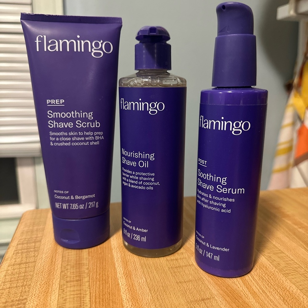 Flamingo Shave Care Set - Flamingo Shave Set (Scrub/oil/serum)